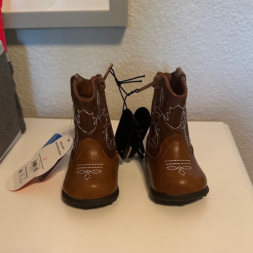 Brown Kids Cowboy Boots